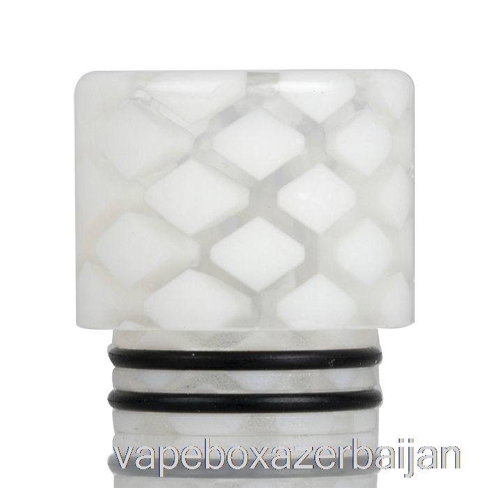 Vape Azerbaijan 810 Clear Snakeskin Resin Drip Tip White